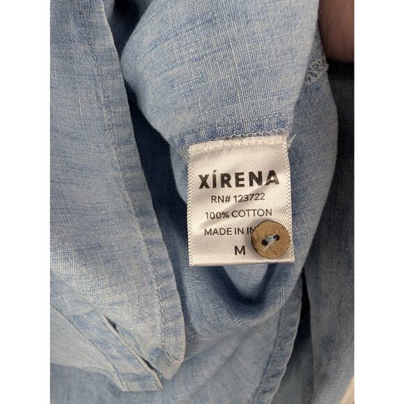 Xirena Dusty Blue Beau Button Front Shirt M - Picture 13 of 13